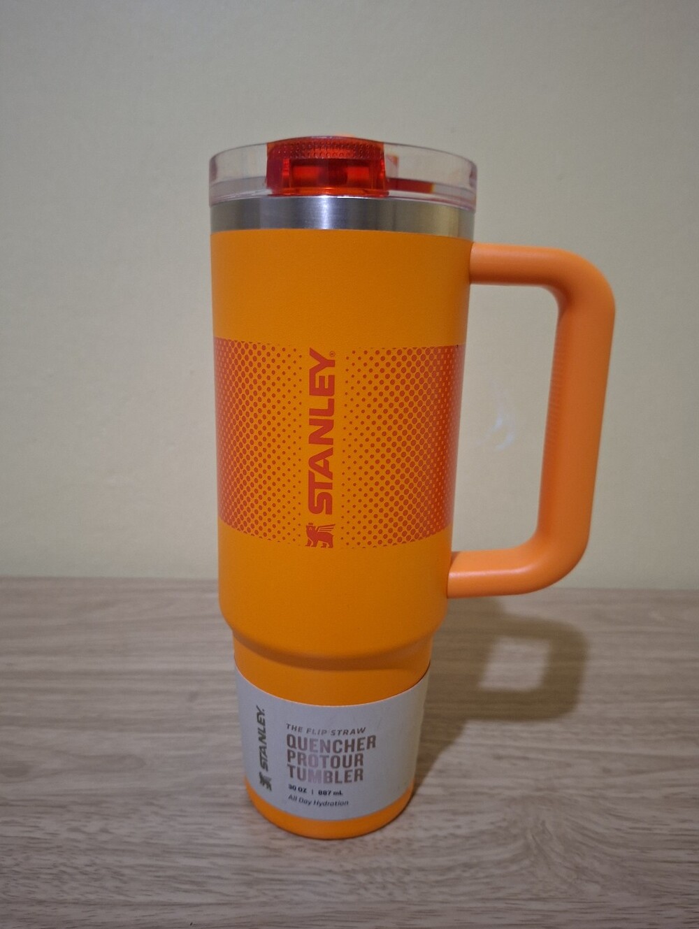Stanley Orange Travel Tumbler Mug with Handle
